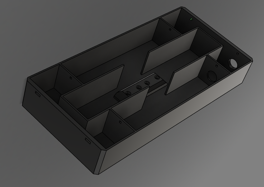 3D-gedrucktes SMS-Basisgehäuse mit Fächern